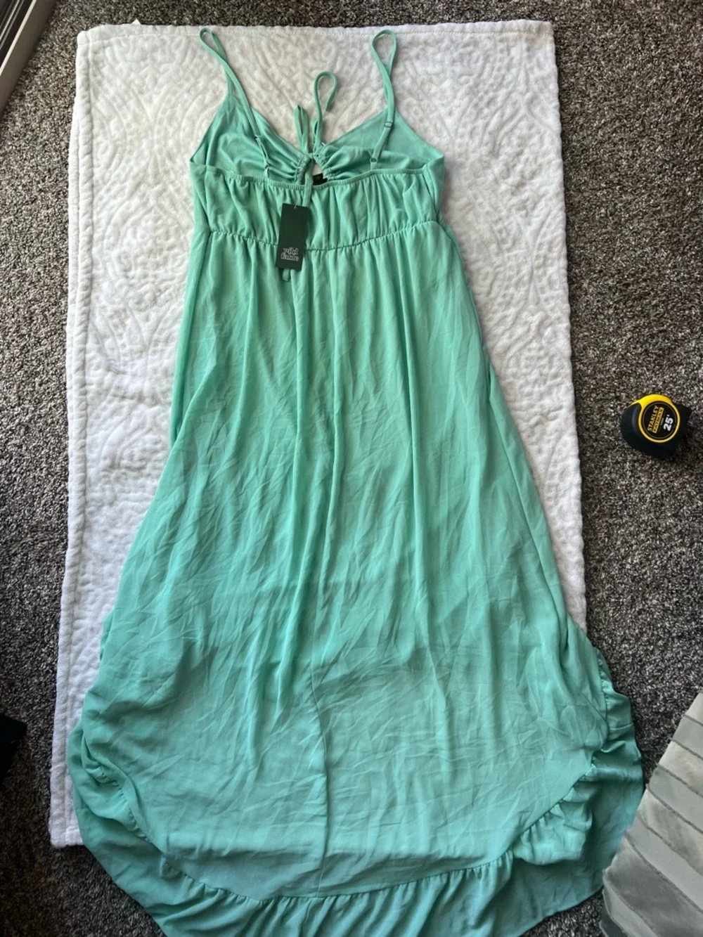 NWT Wild Fable Women’s Sleeveless High-Low Hem Chiffon Dress | Aqua Green Size L - Picture 10 of 11